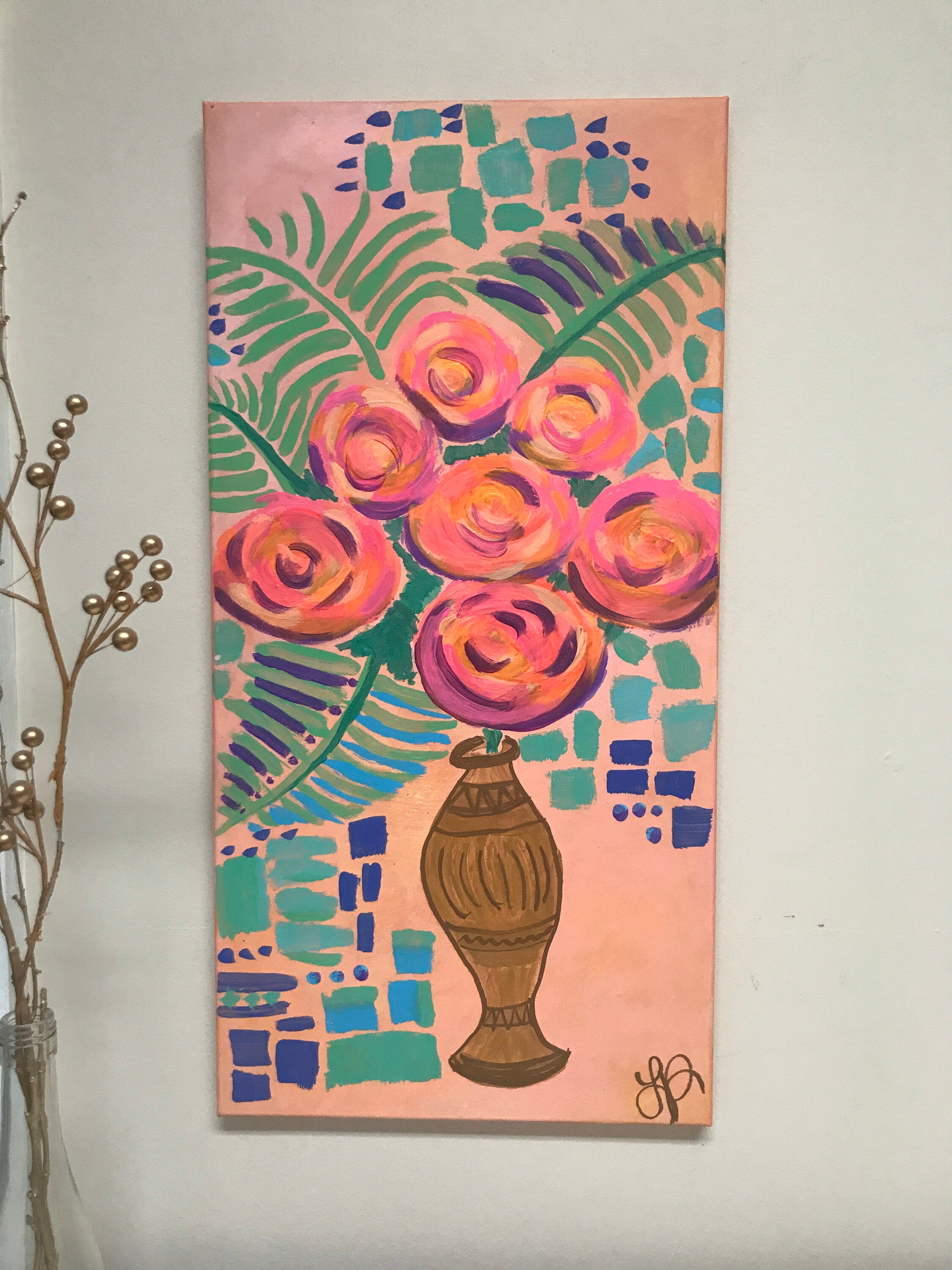 In Bloom Tribal Wall Art Wall decor abstract art painting Etsy