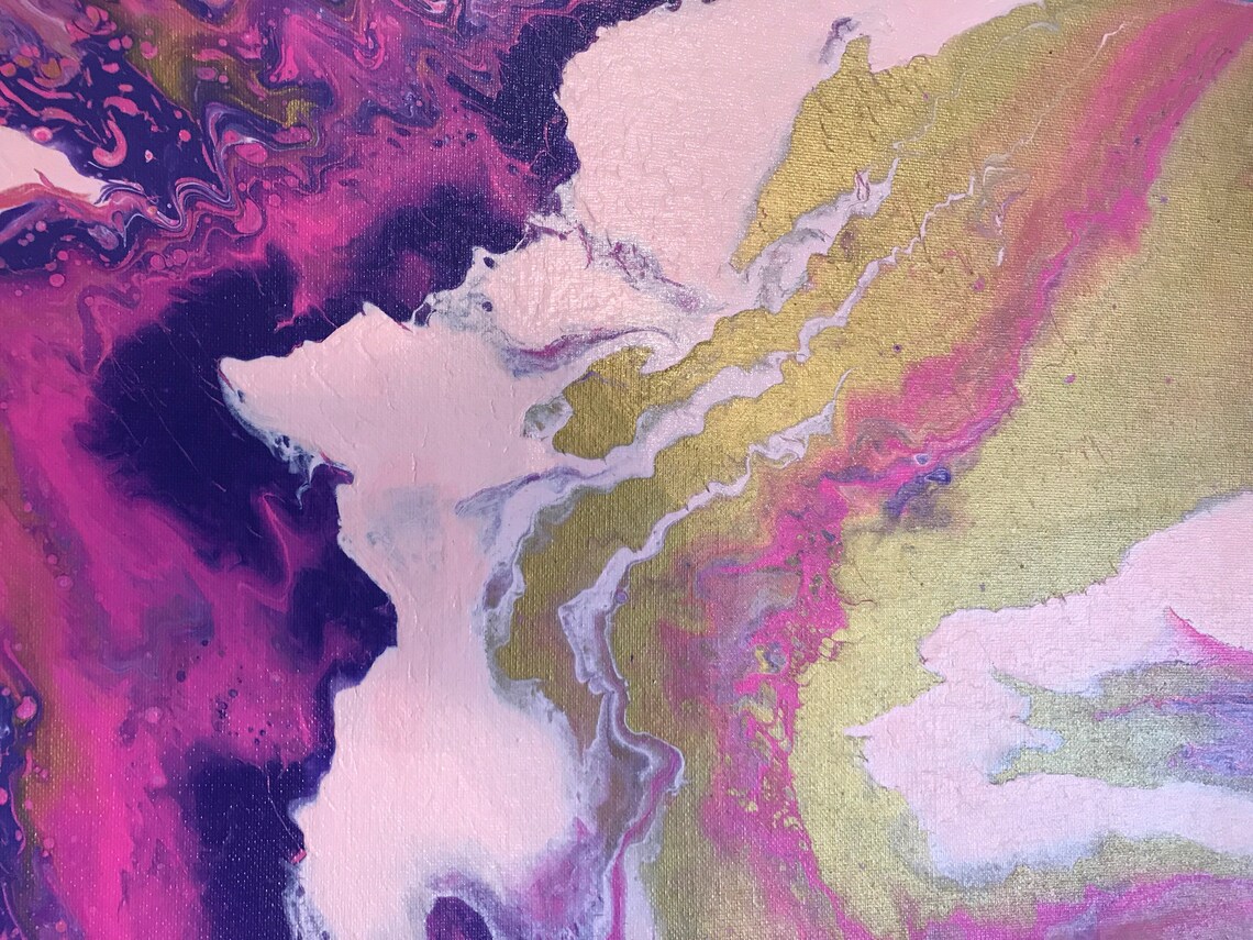 Decor, Wall Art, Art, Wall Decor, Pink, Gold, Purple, Metallic Gold