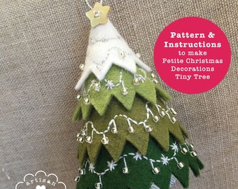 Petite Christmas Decorations No.11 Tiny Tree. Pattern and Instructions.