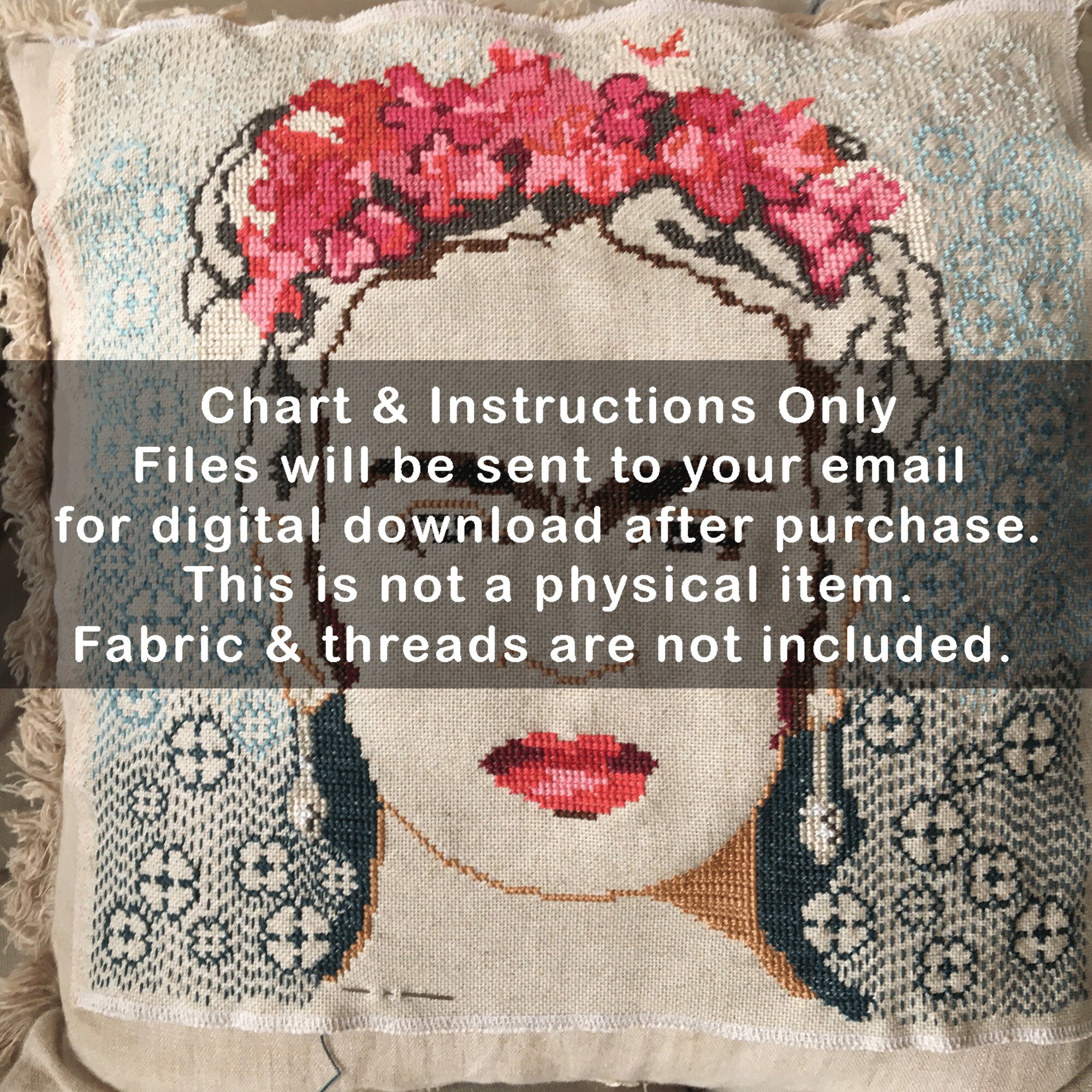 Cross Stitch Chart Frida Kahlo Cushion - Etsy Australia