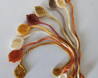 Lazo para cordón umbilical con forma de hoja de ganchillo, algodón ecológico, regalo para recién nacidos