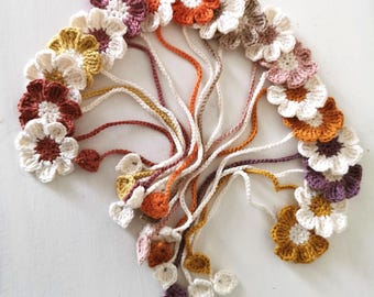 Handmade Crochet Floral Bookmarks, 100% Cotton, Set of 2