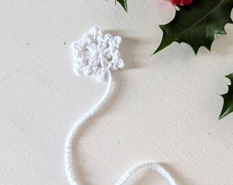 Handmade Crochet Snowflake Bookmark, Cotton Christmas Gift