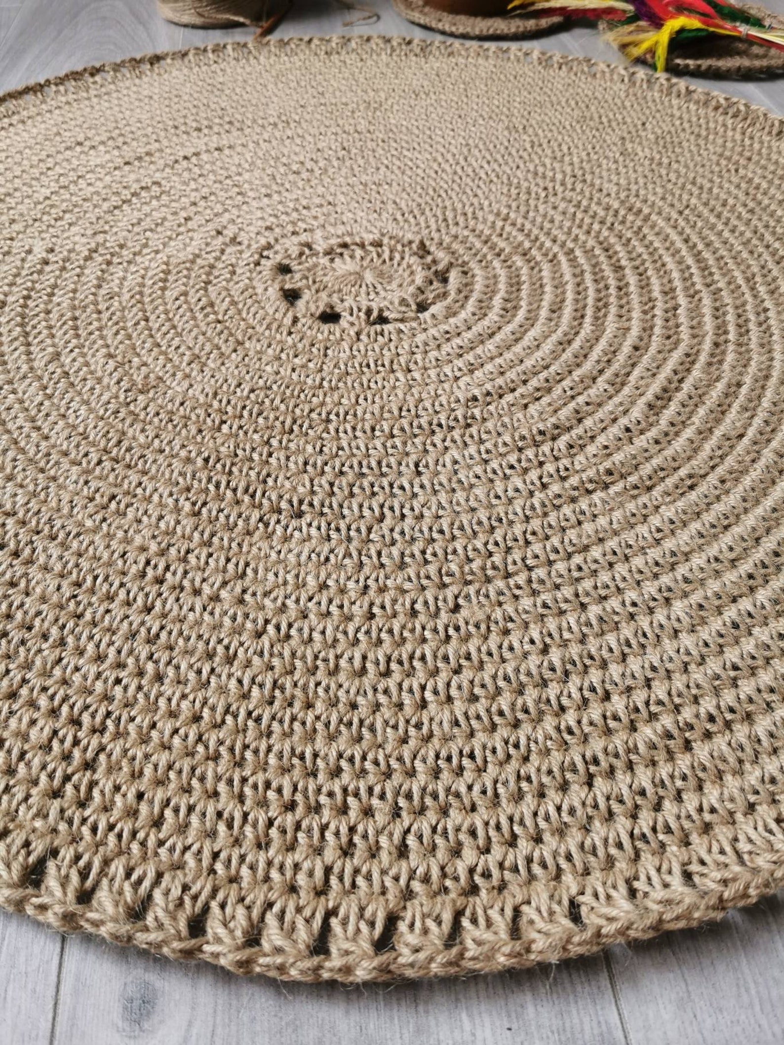 Handmade jute rug Crochet jute rug Rustic style rug 100 Etsy