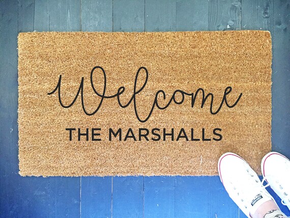 Waterproof Durable The Last Name Personalized Coir Doormat