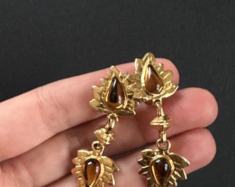 Clip d'oreille plaqué or jaune, style tressé