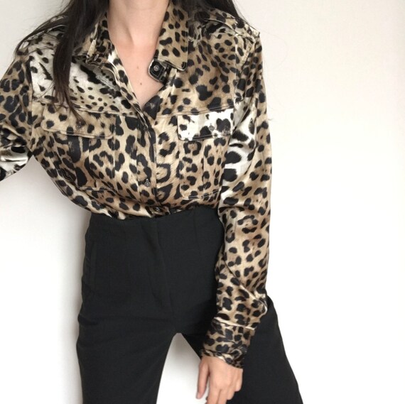 Authentic Roberto Cavalli Silk Shirt / Animal Prin