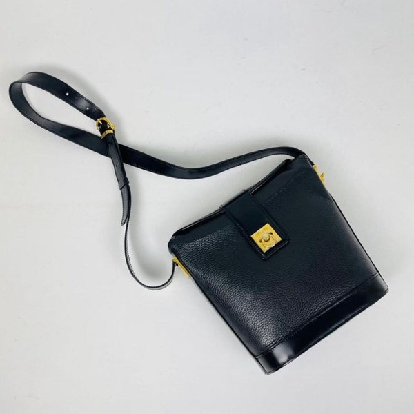 Celine Vintage Cross Body Black Leather Bag