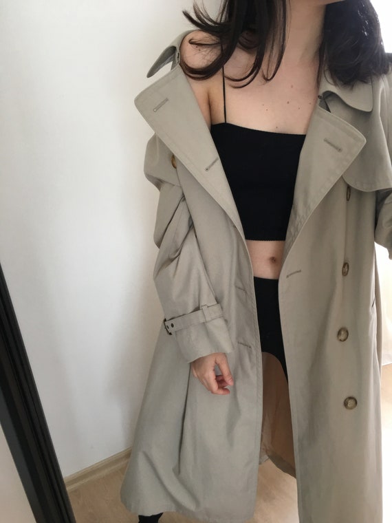 1980s Vintage Beige Trench Coat