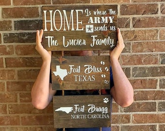 Personalized Military Duty Station Sign: Army Pride Wall Decor