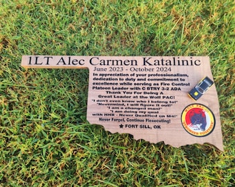 Handmade Duty Station Plaque | Custom Military PCS Gift | Personalized Service Award