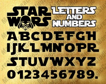Star wars font SVG / Numbers SVG / Star wars font design / SVG Cutting Fonts / Svg, Png, Dxf, Eps Files / Svg files for silhouette