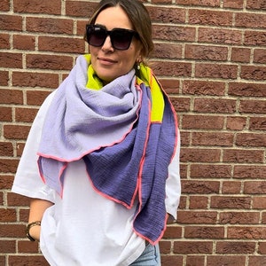 Musselin Tuch dreifarbig