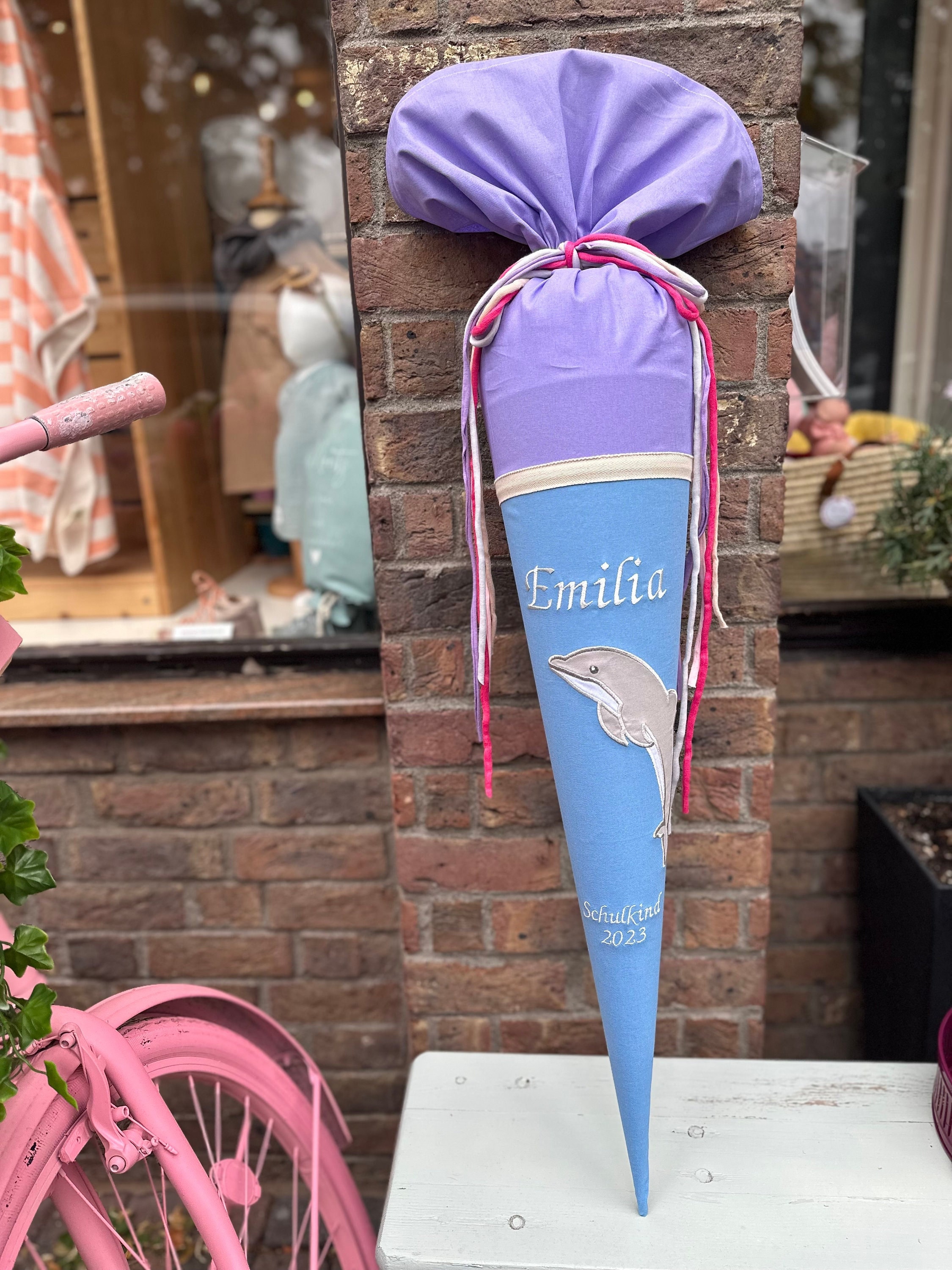 Roth Schultüte Delfin Mit Seesternen Glitzer 85 Cm 6-eckig