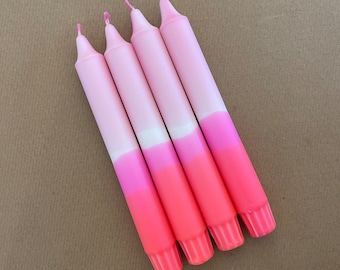 Juego de velas rosa neón naranja