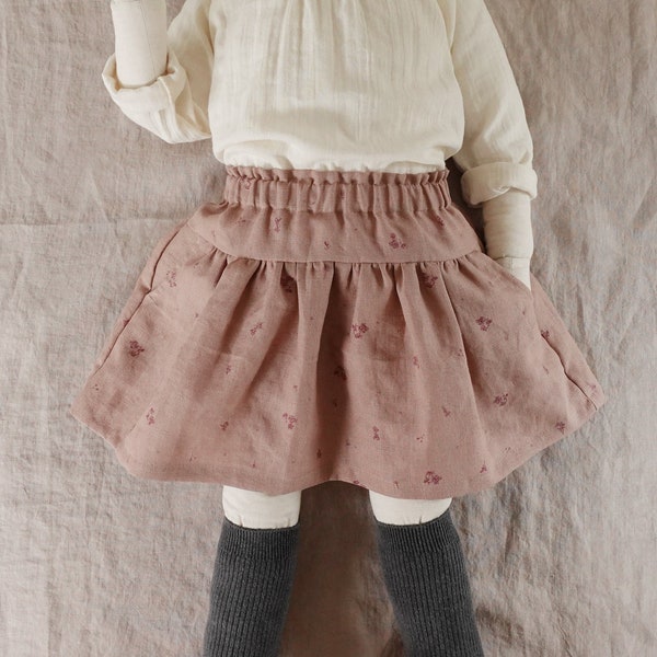 Easy Tiered Ruffle Skirt With Pockets For Baby and Girl PDF Sewing Pattern | Gathered Mini Skirt Pattern Long Skirt Instant Download 3M~10Y