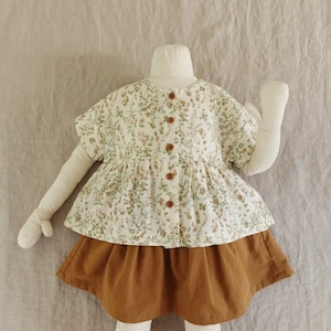 Drop Shoulder Oversized Blouse PDF Sewing Pattern for Baby and Girl | Easy Top Shirts Pattern | Gathered Blouse | beginner sewing | 12M~10Y