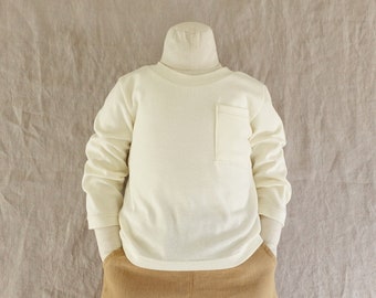Naaipatroon gebreid kinder-T-shirt met lange mouwen (3 M-10 jaar) (digitale download)