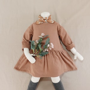 Girl and baby Low Waist Drop Shoulder Dress PDF Sewing Pattern |  Toddler Children Clothes Easy Pattern | Instant Download kids | 3M~10Y