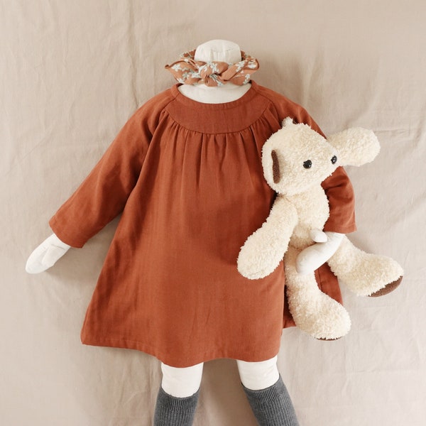 Girl and Baby Bohemian Style Raglan Sleeve Dress Blouse Pattern PDF Easy Sewing Pattern Digital Download Toddler Children Kid gift 3M - 10Y