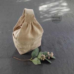 Patrón de costura para bolso de cubo / Patrón de costura para bolso con cordón / Patrón PDF para bolso de cubo / Bolso con cordón / 3 tamaños / Descarga instantánea