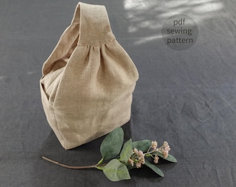 Bucket Bag Sewing Pattern | Drawstring Bag Sewing Pattern | Project Bucket bag PDF Pattern | Drawstring Pouch | 3 Sizes | Instant Download