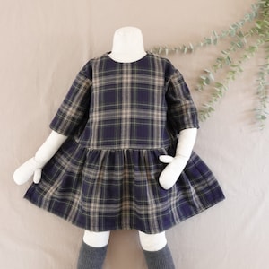 Girl and baby Low Waist Drop Shoulder Shirring Dress PDF Sewing Pattern Toddler Children Clothes Easy Pattern Instant Download kids | 3M~10Y