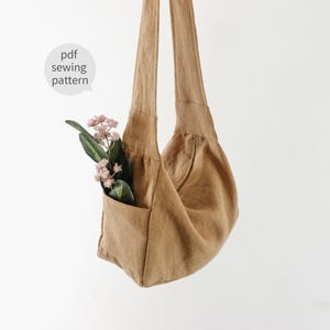 Naaipatroon voor een hobo-tas met zijvak | Eenvoudig patroon voor een schoudertas | 3 maten | Klein, Medium, Groot | Naaien voor beginners | Geweven naaipatroon voor een tas