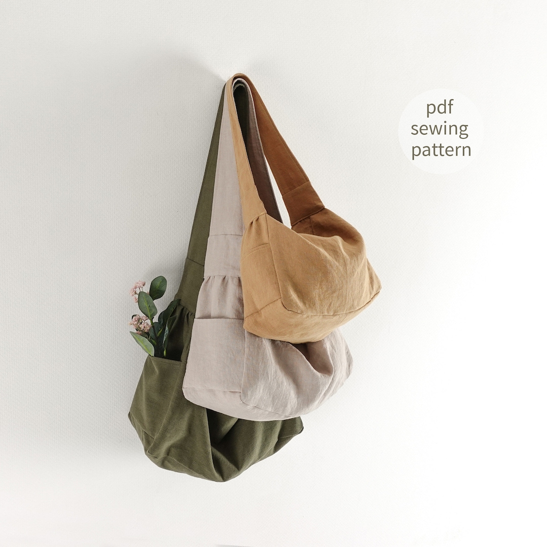Side Pocket Shoulder Bag Sewing Pattern Hobo Bag Easy Sewing 