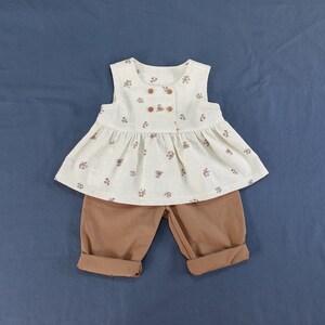 Robe facile à double boutonnage sans manches pour bébés et tout-petits, chemisier, haut et chemisier PDF en téléchargement numérique Fille Enfant 3M 6A Salopette-pull image 9