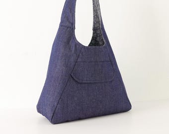 Triangle Hobo Bag Pattern | Shoulder Bag Sewing Pattern | Double Sided Hobo Bag Sewing Pattern | Beginner Sewing | Instant Download Pattern