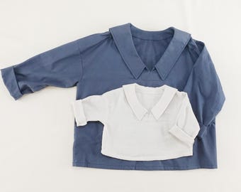 Mommy and Me Blouse Sewing Pattern | Sailor Collar Oversize Sewing Pattern | Pilgrim Collar Vintage Pdf Sewing Patterns | Video Tutorial