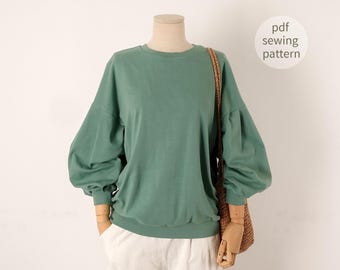 Drop Shoulder Puff Sleeve Tshirts Sewing Pattern for Women | Oversized Tshirts Sewing  Pattern | Beginner Sewing | Easy T-shirts Pattern