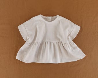 Easy Pattern | Baby and Girl Kimono Sleeve Blouse PDF Sewing Pattern | Baby Toddler Oversized Dress Shirts Sewing Pattern | Beginner Pattern