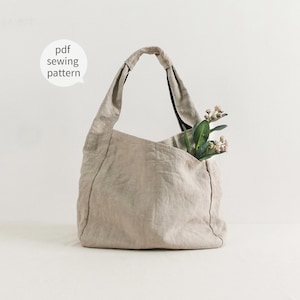 Eenvoudig patroon voor een hobo-tas | Naaipatroon voor een schoudertas | Naaipatroon voor een dubbelzijdige hobo-tas | Naaien voor beginners | Direct te downloaden patroon