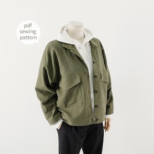 Easy Pattern | Oversized Jacket PDF Sewing Pattern for Women | Top shirt Coat loose fit Pattern | beginner sewing | XXS - 5XL Video Tutorial