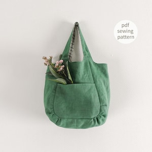 Easy Bag Pattern | Tote Bag Sewing Pattern | 3 Sizes | Shoulder Bag PDF Sewing pattern | Double Sided Bag | Woven Sewing Pattern | Hobo Bag