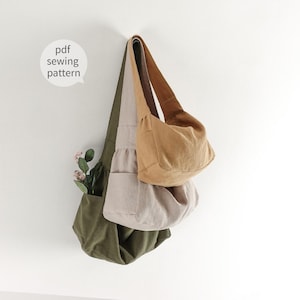 Side Pocket Shoulder Bag Sewing Pattern | Hobo Bag Easy Sewing Pattern | 3 sizes | Daily Bag | Beginner Sewing pattern | Instant Download