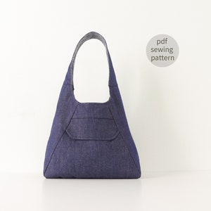 Dreieck Hobo Bag Muster | Schultertasche Schnittmuster | Doppelseitige Hobo-Tasche Schnittmuster | Anfänger Nähen | Instant Download Nähanleitung