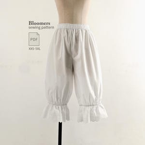 PDF Sewing Pattern for Women's Lace Bloomers, Victorian Pettipants, Underwear Vintage, Instant Download, sew pattern, Video Tutorial