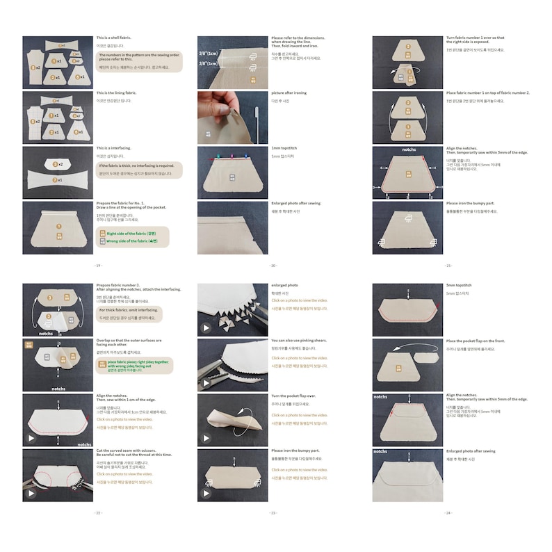 Triangle Hobo Bag Pattern | Shoulder Bag Sewing Pattern | Double Sided Hobo Bag Sewing Pattern | Beginner Sewing | Instant Download Pattern image 15