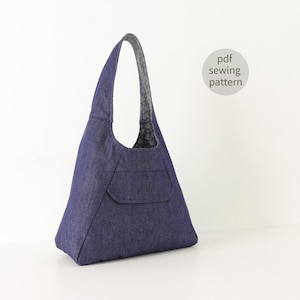 Triangle Hobo Bag Pattern | Shoulder Bag Sewing Pattern | Double Sided Hobo Bag Sewing Pattern | Beginner Sewing | Instant Download Pattern