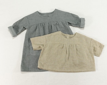 Girl and Baby Dress Sewing Patterns | Drop Shoulder Top Blouse PDF Sewing Pattern | Instant Download, Toddler kids | 9M~10Y | Video Tutorial