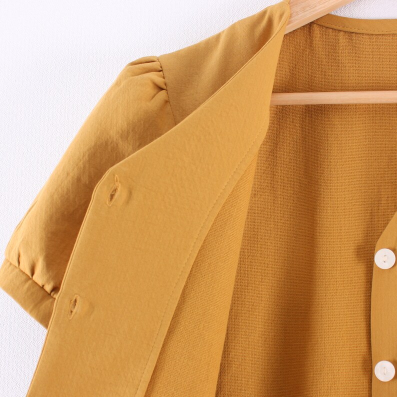 pdf sewing patterns for women Puff sleeve summer blouse Jacket Tops Shirts pattern instant download sew pattern Sewingman Video tutorial