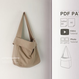 Easy Pattern | Hobo Bag Sewing Pattern | Tote Bag sewing Pattern | Shoulder Bag sewing pattern | Beginner Sewing | Instant Download Pattern