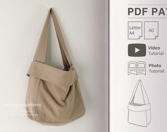 Easy Pattern | Hobo Bag Sewing Pattern | Tote Bag sewing Pattern | Shoulder Bag sewing pattern | Beginner Sewing | Instant Download Pattern