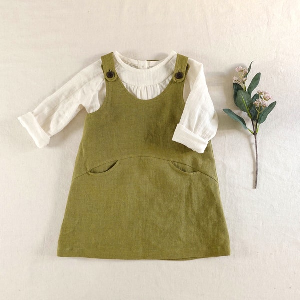 Motif fille facile | Robe pull trapèze en PDF Patron de couture pour fille | trapèze à bretelles | Robe chasuble bébé enfant | Couture pour débutants