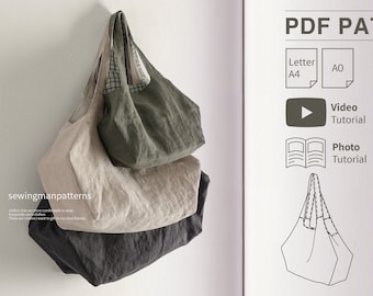 Minimalist Bag Sewing Pattern | Pentagonal Shoulder Bag Sewing Pattern | 3sizes | Hand Bag Easy Sewing Pattern | Tote Bag Pattern