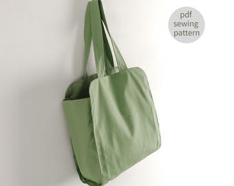 Rounded Corner Tote Bag Sewing Pattern | 3 Sizes Included | Minimalist Shoulder Bag PDF | Digital Download PDF Pattern | Beginner Friendly