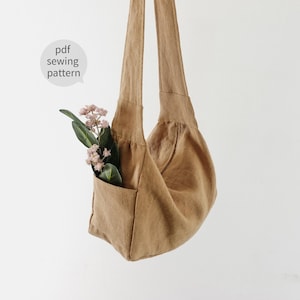 Side Pocket Hobo Bag Sewing Pattern | Shoulder Bag Easy Pattern | 3 sizes | Small Medium Large | Beginner Sewing | Bag Woven Sewing Pattern